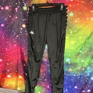 Kappa Black Kids Joggers with White Logo Trim